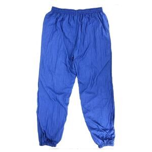90s blue nylon wind pants crinkle fabric 1990s vintage
